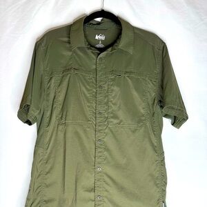 REI Co-op Button down Shirt Outdoors Mens Small Fishing Hiking Green